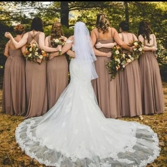 BILL LEVKOFF Style 976 Chiffon Strapless Latte - Picture 2 of 15